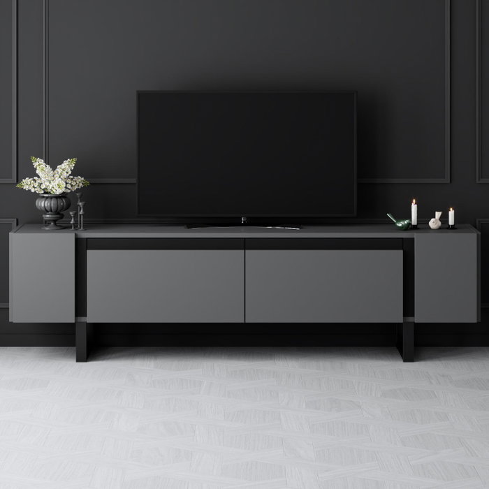 Hanah Home Yildiz Soporte para Televisión Antracita y Negro Hanah Home Yildiz Soporte para Televisión Antracita y Negro